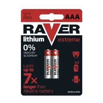 Lítiové batérie AAA R03 1,5V RAVER