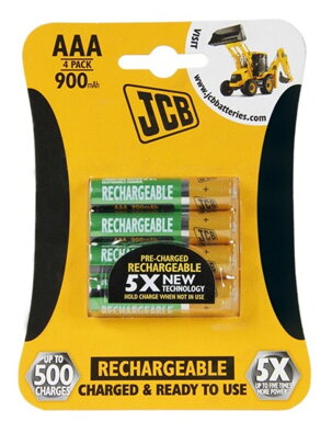 Nabíjateľné batérie NiMH AAA/R03 900mAh JCB (4ks)