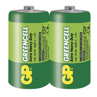 Batéria GP GREENCELL R14 C, 2ks