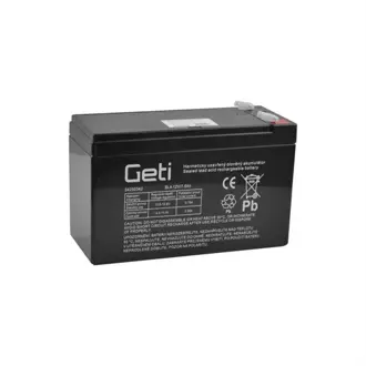 Batéria olovená 12V 7.5Ah Geti (konektor 6,35 mm)