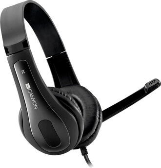 PC Headset Canyon CNS-CHSU1B, slúchadla s mikrofónomi, čierne