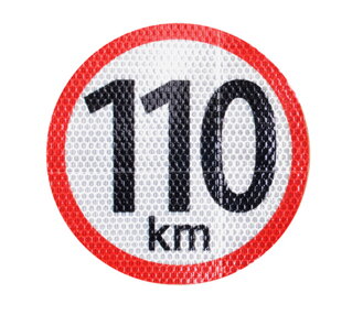 Samolepka 110km reflexná