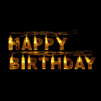 Narodeninová LED sveteľná reťaz "Happy Birthday" 13 LED, 2xAA - 2 m