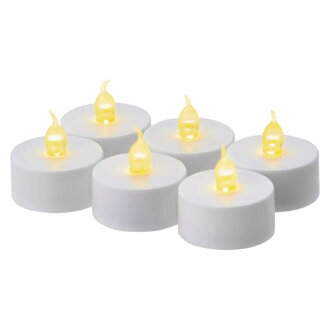 LED dekorácia – 6× čajová sviečka biela