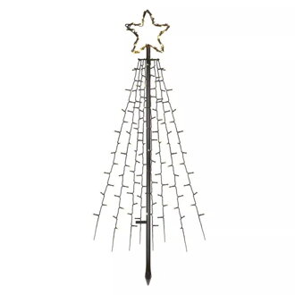 LED vianočný strom kovový, 180 cm, IP44,  teplá biela, časovač