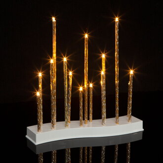 Vianočná ozdoba LED sviečka- 15 LED - teplá biela - 3 x AA 