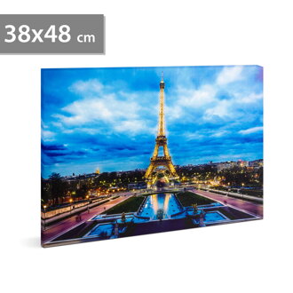 LED obraz na stenu "Eiffelova veža" 2xAA, 38x48cm