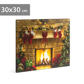 Vianočný LED obrázok 30x30cm na stenu, 2 x AA 20xLED