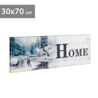LED obraz "Home - zimná krajina 2" 30x70cm, 19xLED 2xAA