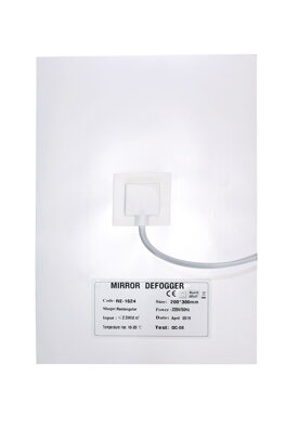 Elektrická podložka pod zrkadlo proti zahmlievaniu, 30x20cm 230VAC