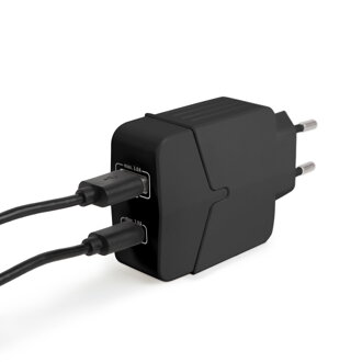 Sieťový adaptér USB + Type-C PD18W s rýchlonabíjaním - čierny