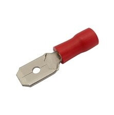 Konektor plochý 6.3mm, vodič 0.5-1.5mm červený