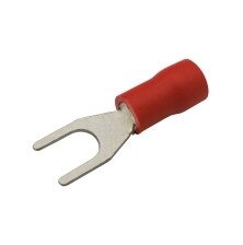 Vidlička 4.3mm, vodič 0.5-1.5mm červená
