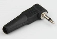 JACK konektor 3.5mm MONO uhlový, plast 
