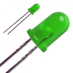 LED dióda 5mm, ZELENÁ
