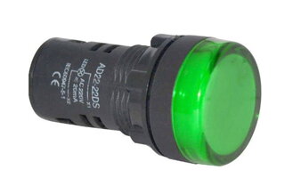 LED kontrolka 230V 29mm zelená