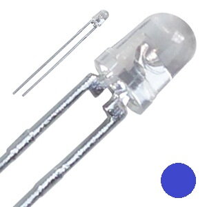 LED dióda 5mm, číra MODRÁ