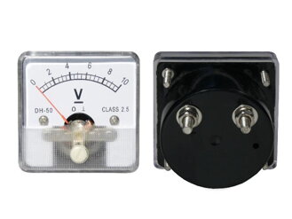 Analógový voltmeter 10 VDC, štvorec