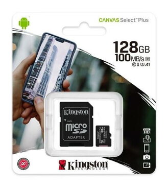 Karta microSDHC Kingston Canvas UHS-I + adaptér, 128GB