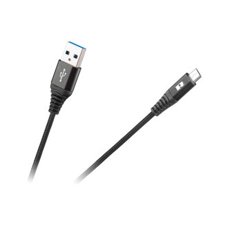Šnúra USB - microUSB 2m REBEL čierna rýchlonabíjacia
