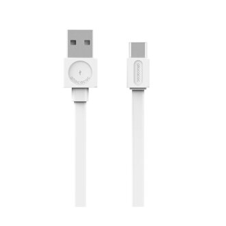 Plochý kábel ALLOCACOC USB - USB-C 1,5m biely