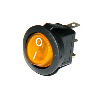 Prepínač 3pin/2polohy podsvietený žltý okrúhly 230V