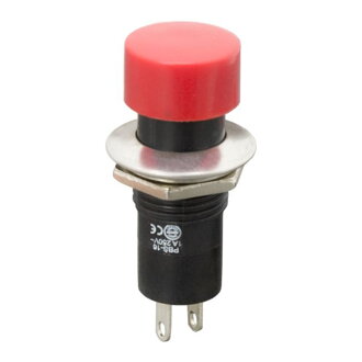 Tlačidlo okrúhle ON-(OFF) 1A/250V červené