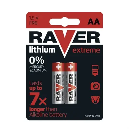Lítiová batérie AA R6 1,5V RAVER