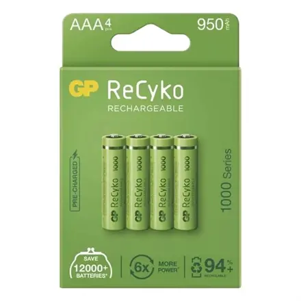 Nabíjacie batérie AAA (R03) 1,2V/950mAh GP Recyko 4ks