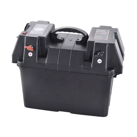 Box pre akumulátor 100 Ah so zásuvkami 12 V, USB a voltmetrom