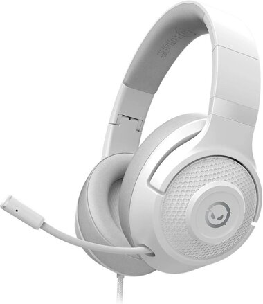 Herný headset Lorgar Noah 101, 3.5mm Jack, skladací dizajn, biely