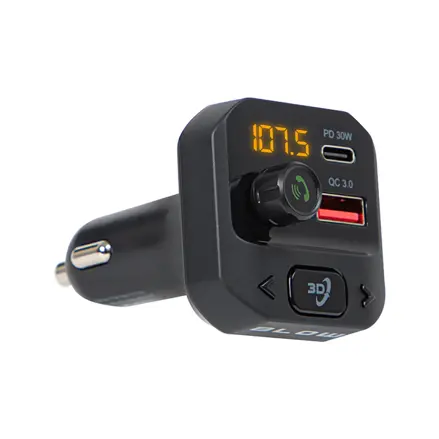 FM transmitter do auta BLOW BT 5.3 + 3D stereo, USB-C PD 30W