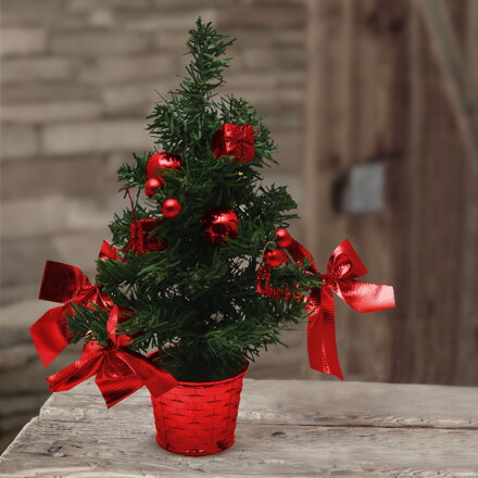 Umelý vianočný stromček mini 30cm červený