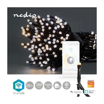 Smart LED vianočná reťaz NEDIS WIFILX01W200 20m WiFi Tuya