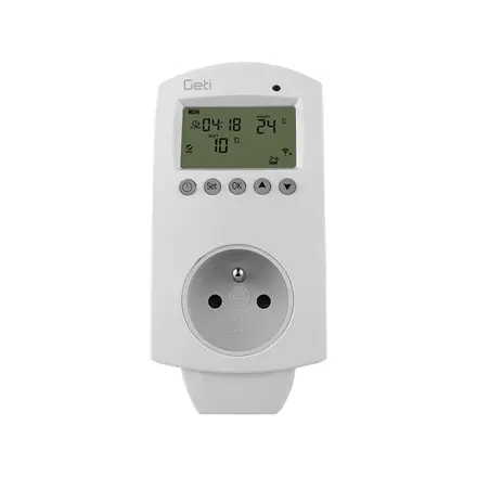 Zásuvkový digitálny termostat GETI GRT07