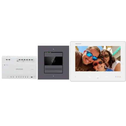 Dvojvodičový HD videovrátnik HIKVISION DS-KIS704EY Alu, sada