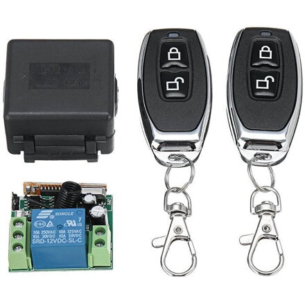 Diaľkovo ovládané relé 10-14VDC 433MHz, 2x diaľkoý ovládač