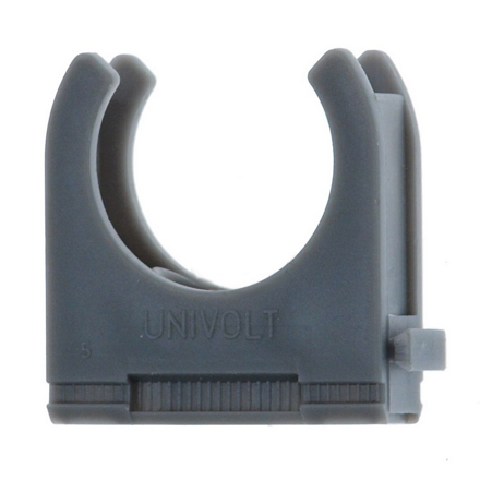Držiak PVC trubiek 32mm sivý, Univolt CL32-GR