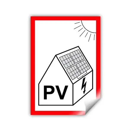 Samolepka PV symbol na fotovoltaiku 75x105 mm