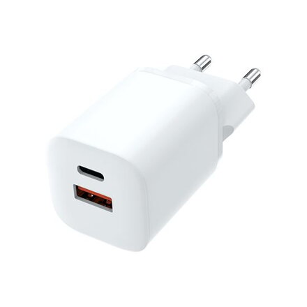 Rýchlonabíjačka Solight USB-C + USB-A GaN 33W PD, biela