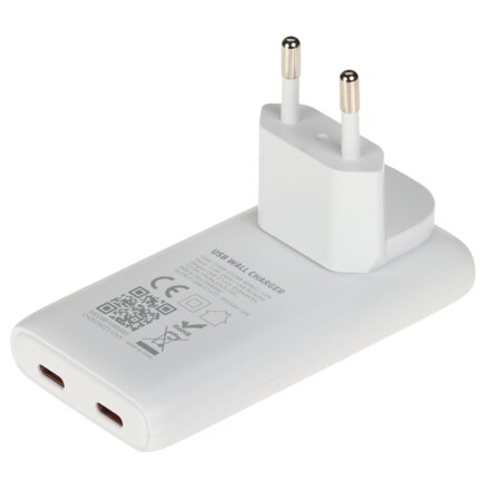 Cestovná sieťová rýchlonabíjačka GAN 65W 2xUSB-C