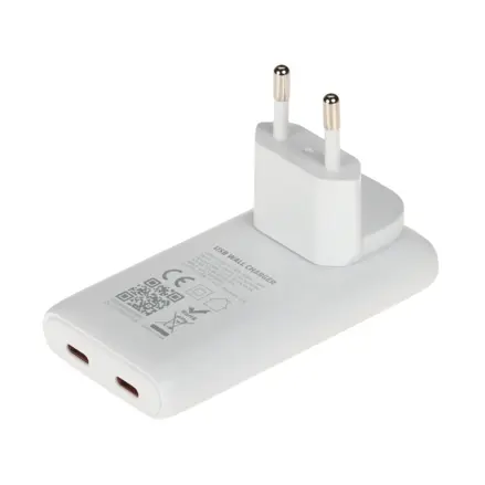 Cestovná sieťová rýchlonabíjačka GAN 65W 2xUSB-C