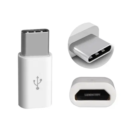 Redukcia z microUSB na USB-C biela