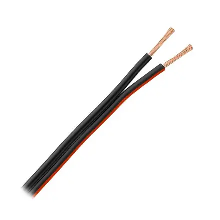Reproduktorový kábel 2x0.50mm2, čierny s červeným pruhom