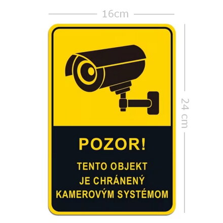 Nálepka "Objekt chránený kamerovým systémom" 16x24cm
