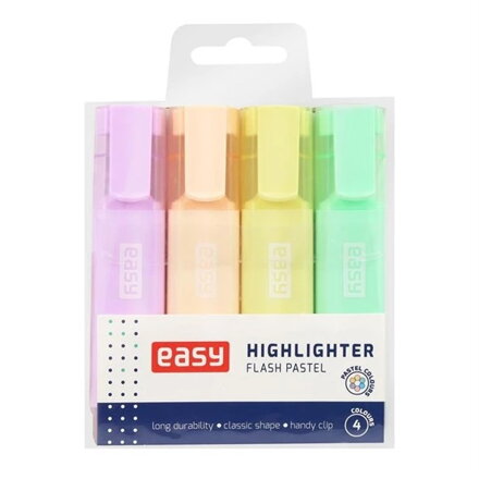 Zvýrazňovač EASY FLASH PASTEL 4ks