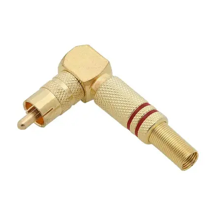 Uhlový CINCH konektor, červený GOLD