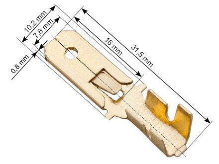 Konektor plochý 7.8mm, vodič 0.3-1.0mm neizolovaný