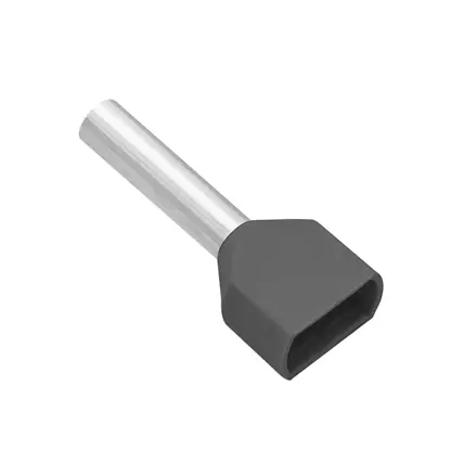 Dvojitá izolovaná dutinka 2×2,50 mm², dĺžka 10 mm, sivá