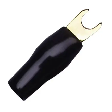 FASTON vidlička M5, pre vodiče do 6,7 mm², čierna, pozlátená